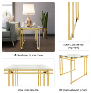 Metal 24" Side Table, Gold