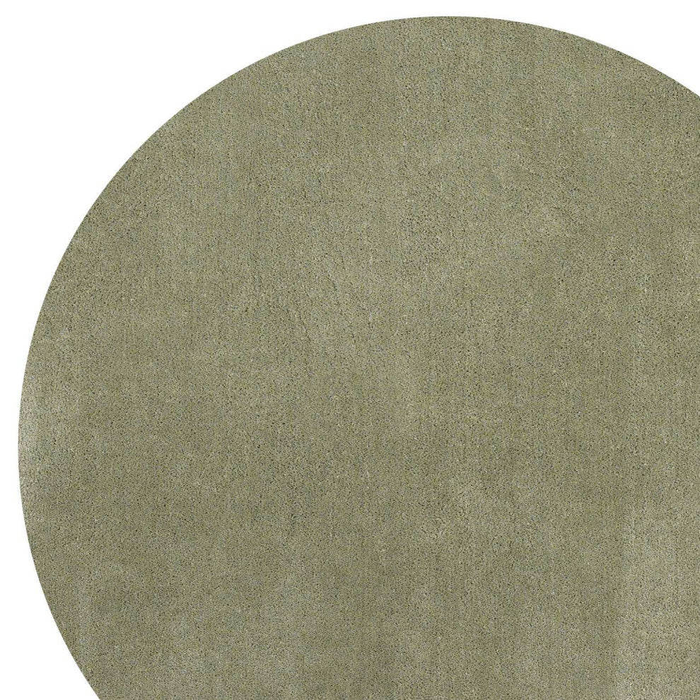 HomeRoots 8' Sage Green Hand Woven Round Indoor Shag Area Rug