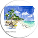 Dominican Republic Vector Illustration, Cityscape Round Wall Art, 23"