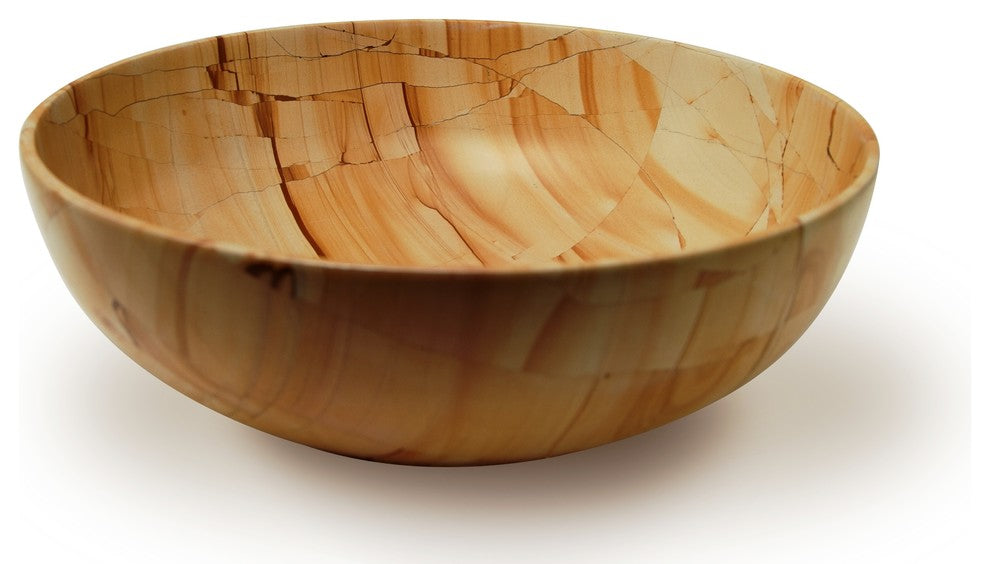 12" Laurus Collection Teak Stone Bowl