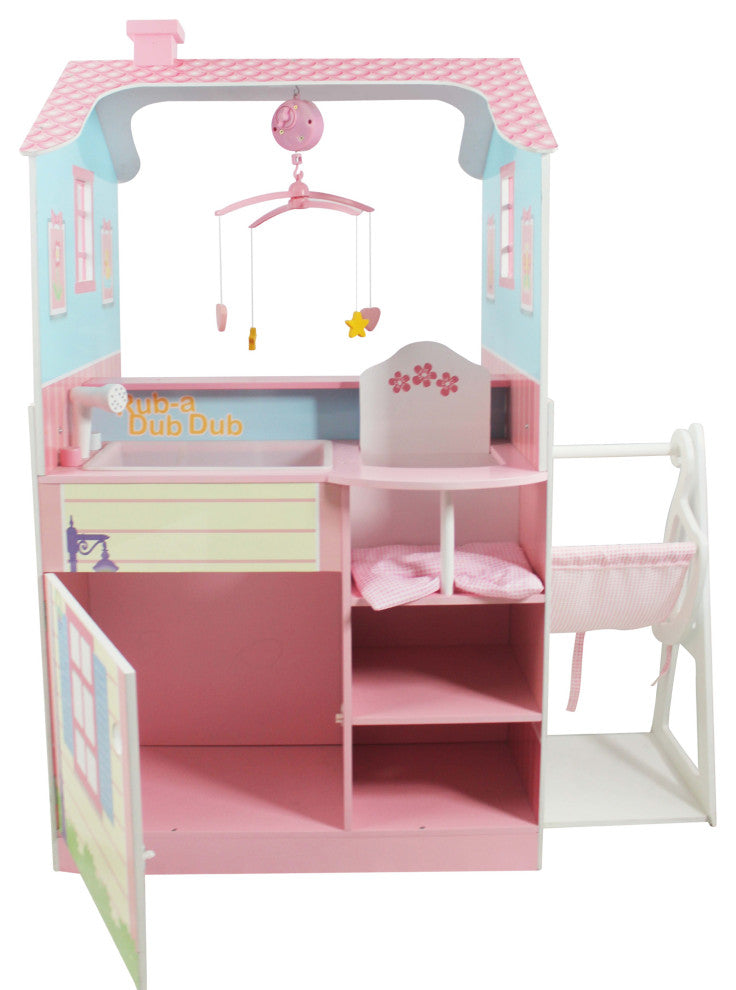 Doll Changing Station Dollhouse - pink