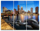 "Boston Skyline at Dusk" Photo Metal Wall Art, 3 Panels, 36"x28"