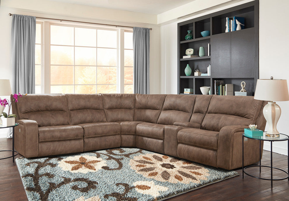 6 Piece Modular Power Reclining Sectional With Power Adjustable Headrests