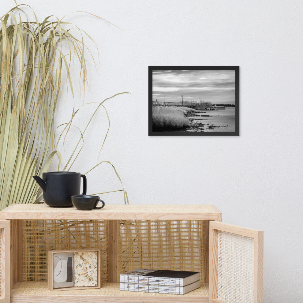 Historic New Castle 2 Coastal Landscape Framed Photo Paper Wall Art Prints, Black, 12" X 16"
