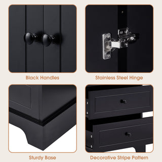 Gewnee Storage Cabinet with 2 Doors and 4 Drawers for Bathroom