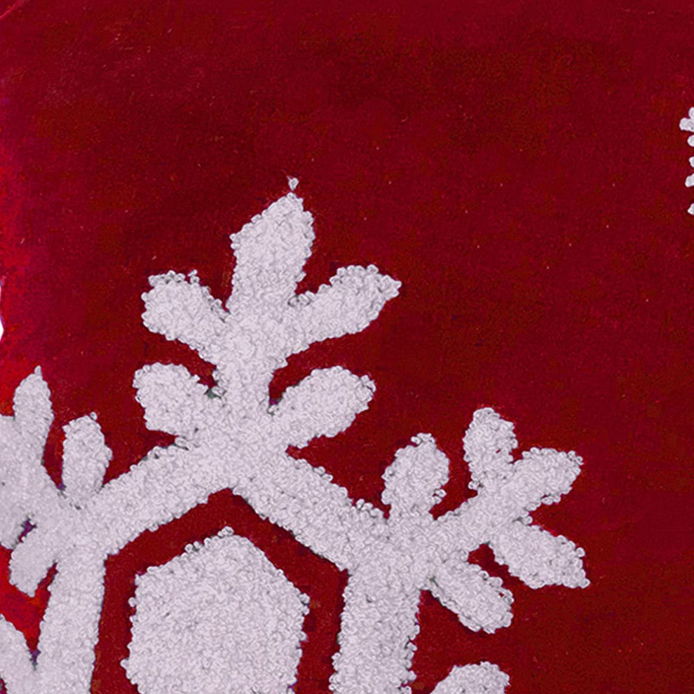 Dancing Snowflakes 18" Artisanal Decorative Throw Pillow Cover, Snow Pattern