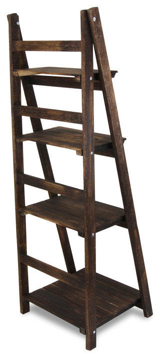 Finnigan Wood Stand, 4 Shelves, Brown