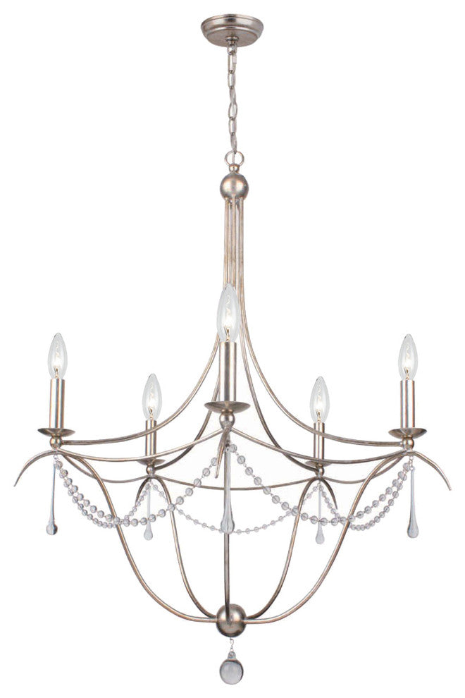 Crystorama Metro 5-Light Crystal Beads Silver Chandelier II