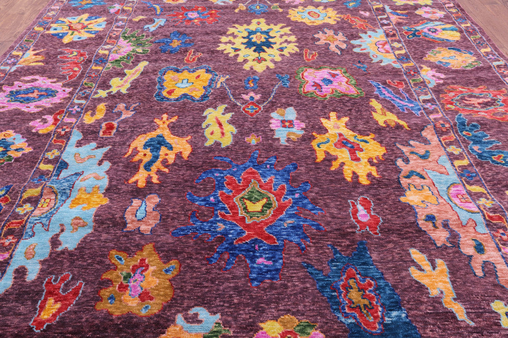 10' 0" X 13' 9" Hand Knotted Turkish Oushak Wool Rug - Q16100