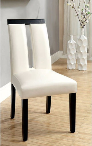 Benzara Luminar Padded Leatherette Seat Side Chair, Set of 2, Black