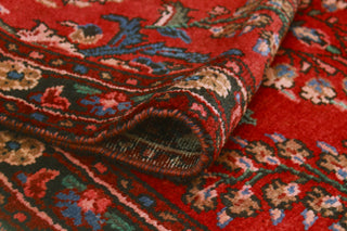 Fine Vintage Distressed Thiago Red/Charcoal Runner, 3'4 x 8'7