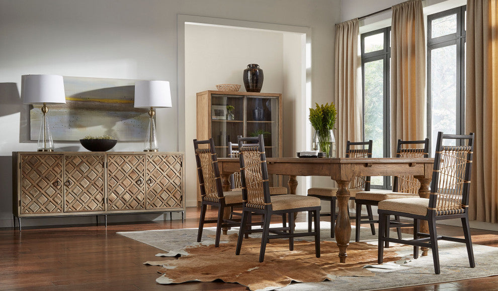 Fender String Mahogany Upholstered Dining Chair, Black