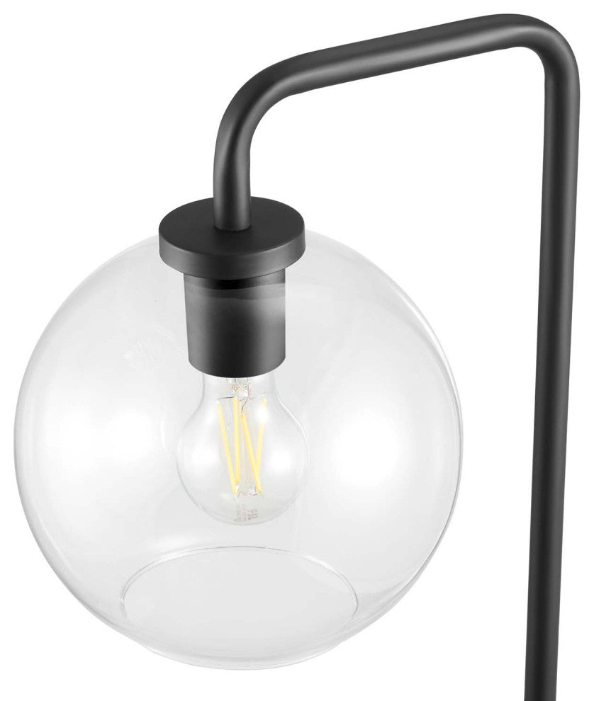 Floor Lamp Light, Black, Glass, Metal, Modern, Mid Century Bistro Hospitality