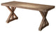 Rustic Farmhouse Wooden Office Desk, Natural With Trestle