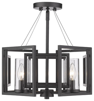 Marco Semi-Flush Matte Black With Clear Glass