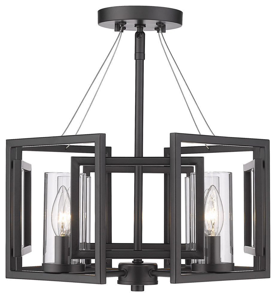 Marco Semi-Flush Matte Black With Clear Glass