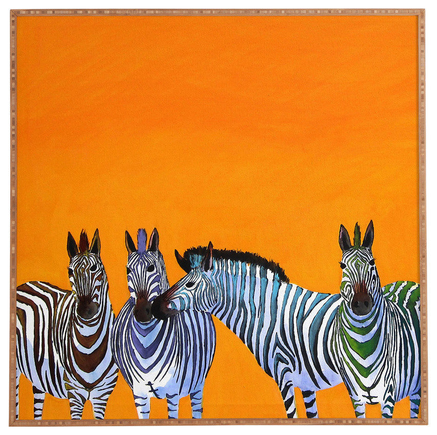 Deny Designs Clara Nilles Candy Stripe Zebras Framed Wall Art