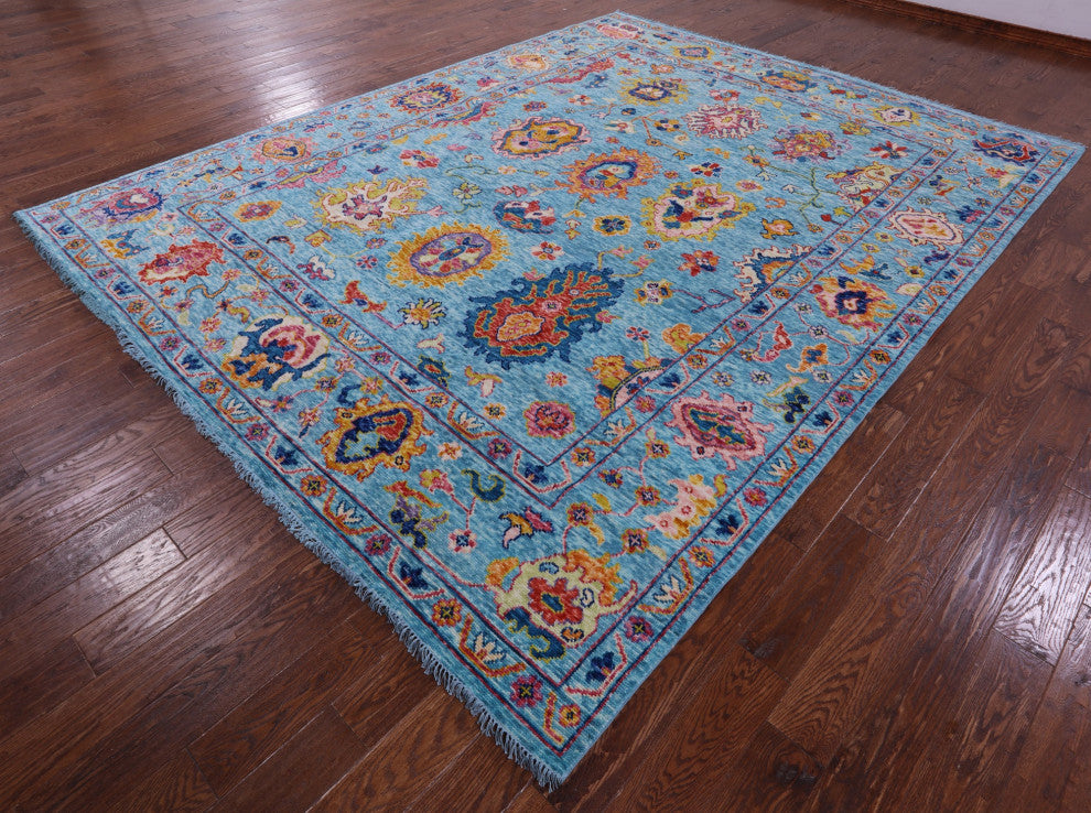 Handmade Turkish Oushak Wool Rug 9' 3" X 12' 0" - Q16087