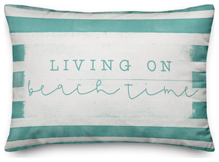 Beach Time Stripes Teal 14x20 Pillow