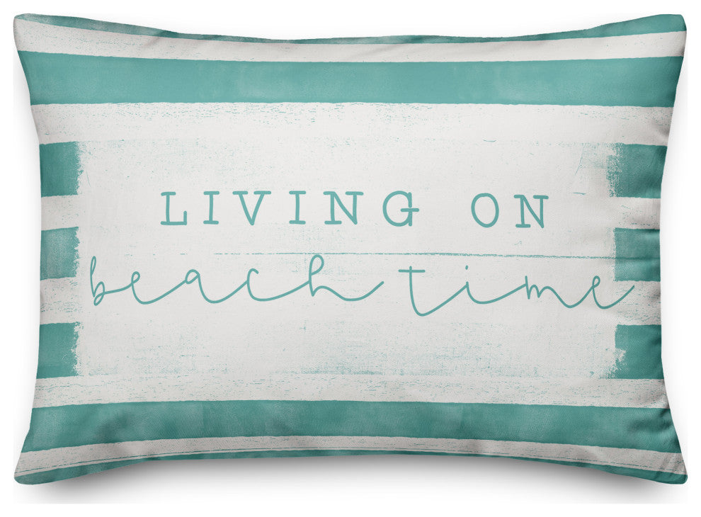 Beach Time Stripes Teal 14x20 Pillow