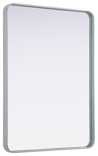 Home Living Contour Metal Rectangle Mirror 30x40, Silver