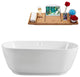 59" Streamline N560WH Soaking Freestanding Tub and Tray With Internal Drain