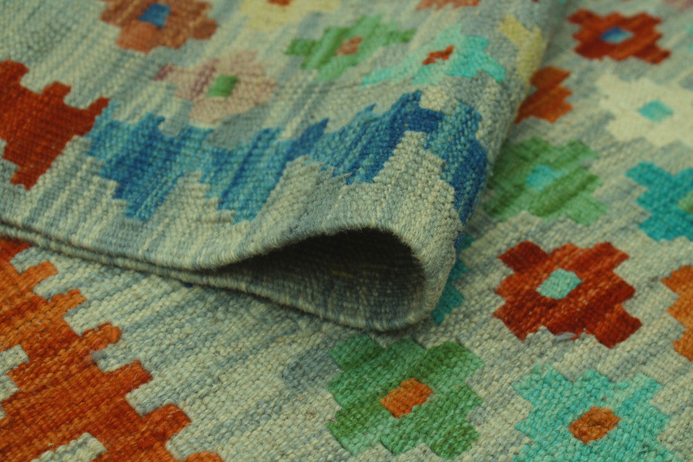 Sangat Kilim Kute Gray/Rust Rug, 3'5x4'10