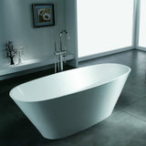 ADM Oval Freestanding Bathtub, White, 70.7", Glossy White