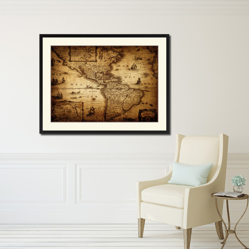 America Vintage Antique Map Wall Art, 16"x21"