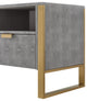 Nicole Miller Chayton TV Stand, Faux Shagreen 55Lx16Wx20.7H, Gray/Gold