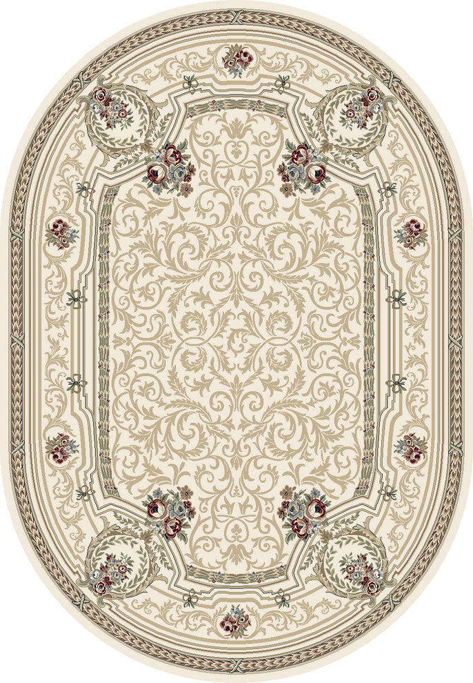 Ancient Garden Rug, 5'3"X7'7" Oval