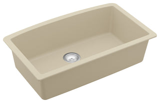Karran Undermount Quartz Composite 32" Single Bowl Kitchen Sink, Bisque