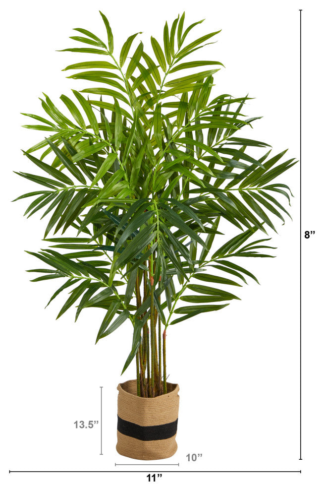 T2992 8 King Palm Artificial Tree in Handmade Natural Jute and Cotton Planter