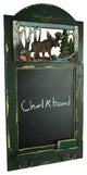 Rustic Wood Frame Country Moose Hanging Chalkboard with Hooks
