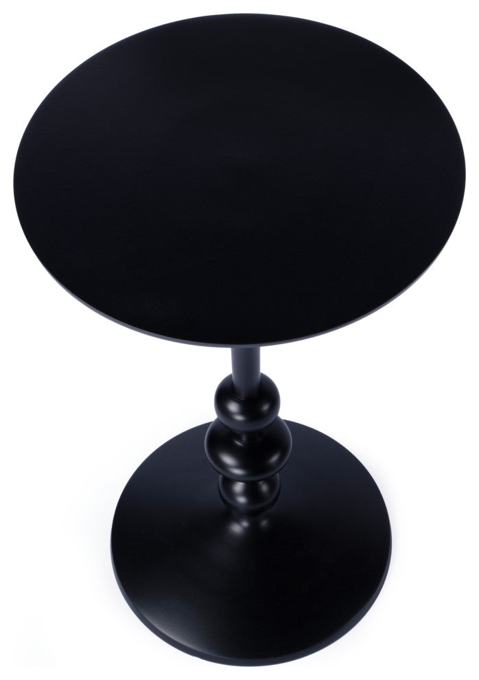 Zara Outdoor Distressed Round Iron Pedestal End Table