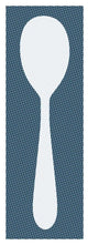 "Mealtime: White on Blue with Dots - Spoon" Paper Print by BG.Studio, 20"x56"