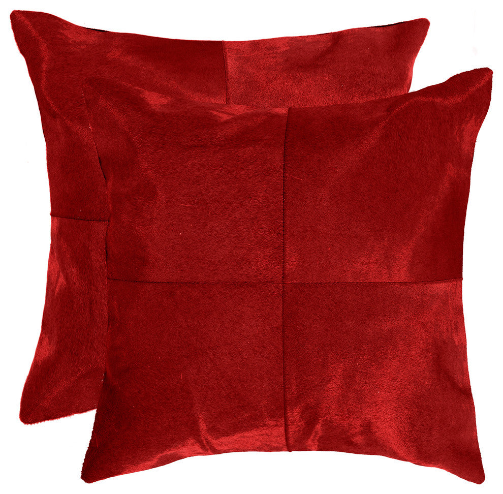 2-Pack Torino Quattro Pillow 18"x18", Red