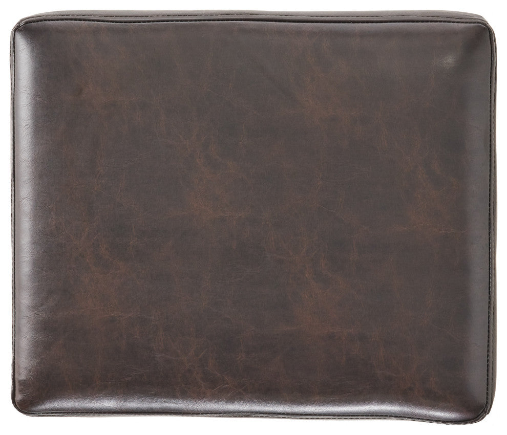 GDF Studio Duff Backless Brown Leather Bar Stools, Set of 2