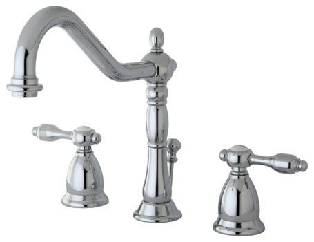 Kingston Brass Widespread Bathroom Faucet With Brass Pop-Up, Polished Chrome