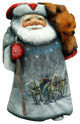 Troika W Bear Signature Santa, Woodcarved Figurine