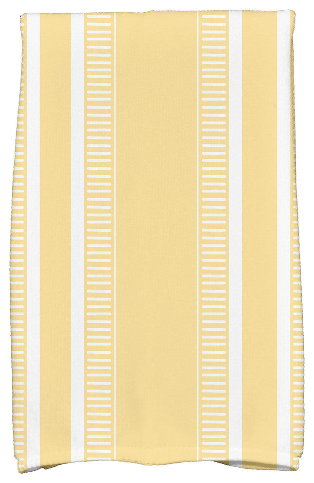 18"x30" Dashing Stripe Stripe Print Kitchen Towel, Yellow