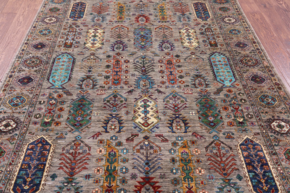 Handmade Fine Turkmen Ersari Wool Rug 5' 8" X 7' 9" - Q12397