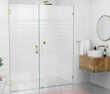 78"x76" Frameless Shower Door Wall Hinge, Polished Brass