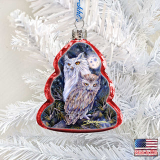 Night Watch Owls Mercury Glass Ornament