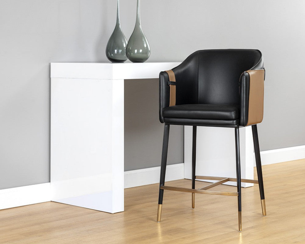 Carter Counter Stool, Napa Black/Napa Cognac