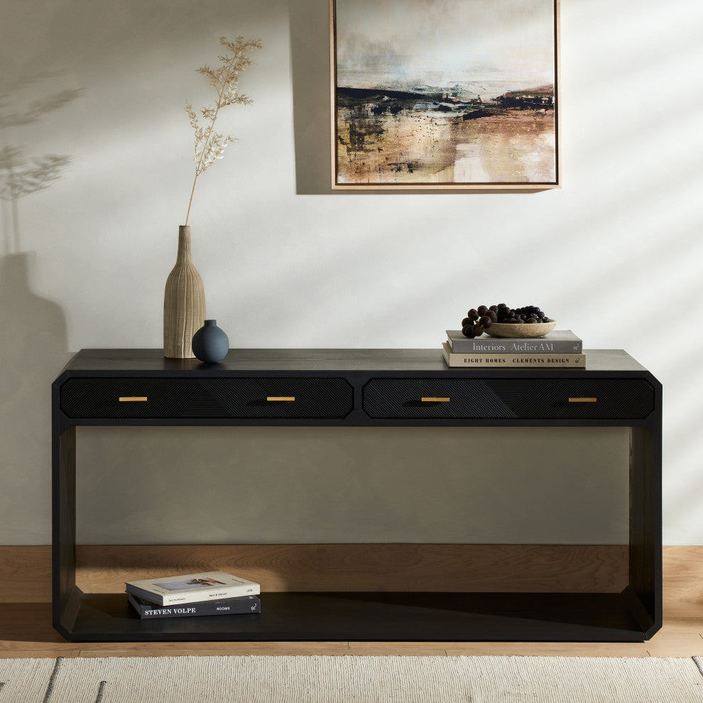 Caspian Console Table-Black Ash