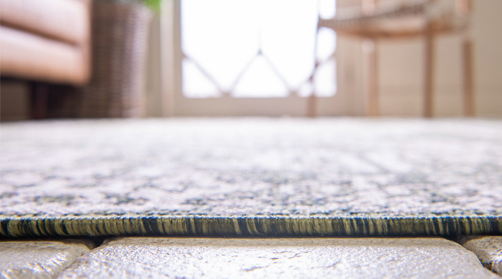 Unique Loom Aqua Blue Timeworn Outdoor Area Rug, Green, Beige, 2'' 2 X 6''