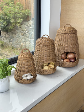 Wicker Potato Basket, Fruit and Vegetable Storage Basket, Medium