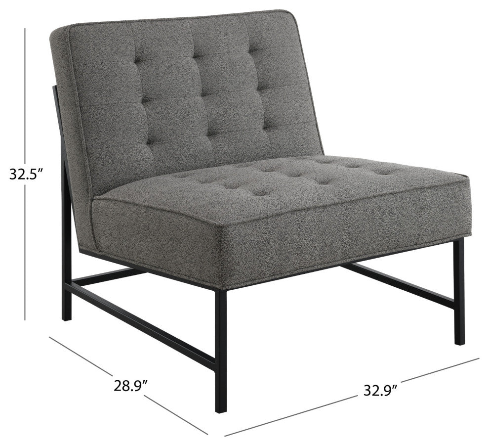 Astor Tufted Fabric Chair, Dark Gray
