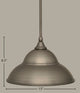 Stem Pendant In Brushed Nickel, 13" Brushed Nickel Double Bubble Metal Shade